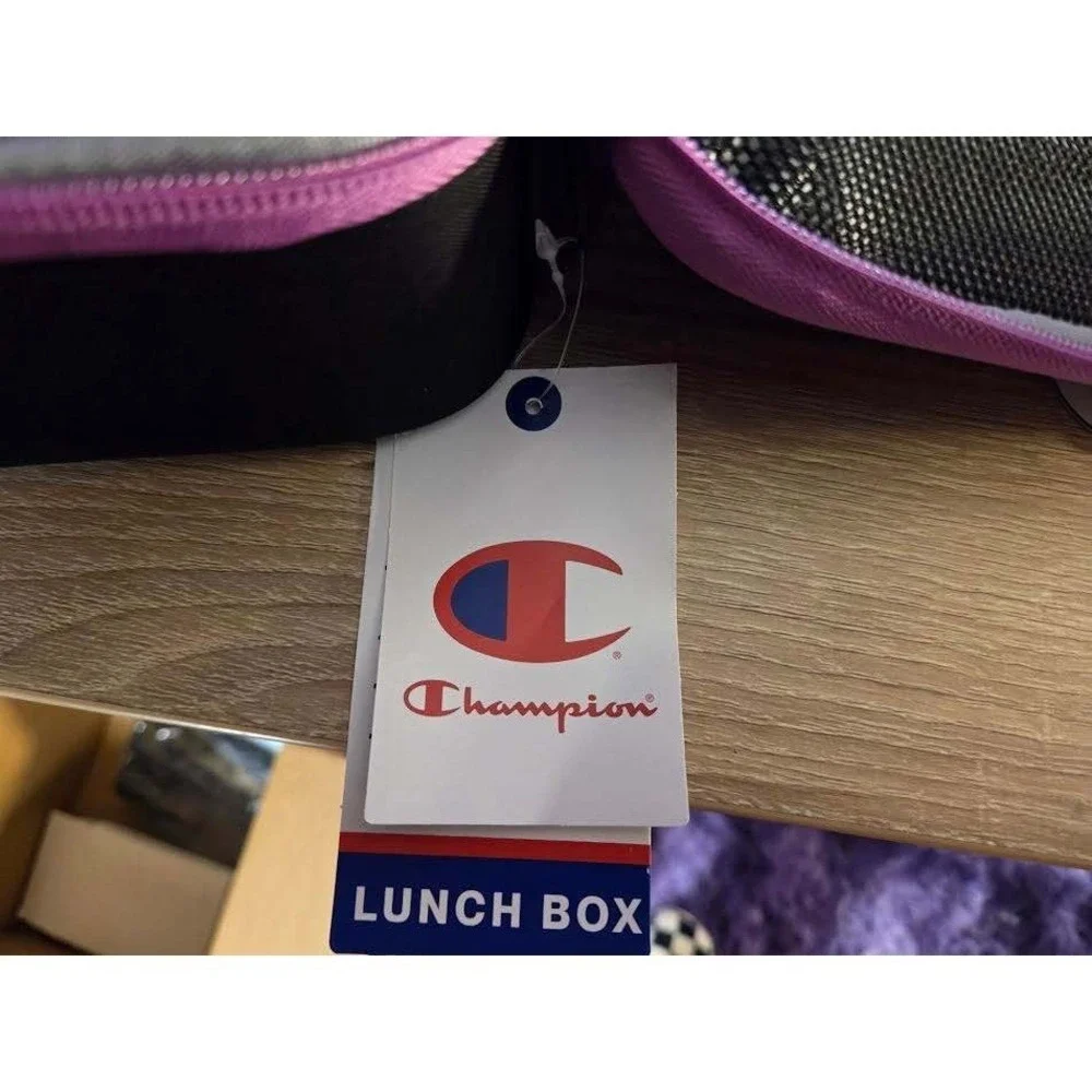Champion Insulated Lunch‎ Box Purple Blue Stripe Hard Liner NWT